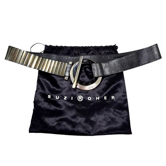 Suzi Roher Silver Toggle Buckle Belt - Picture 1 of 8
